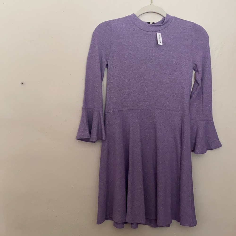Cozy Purple Long-Sleeve Dress